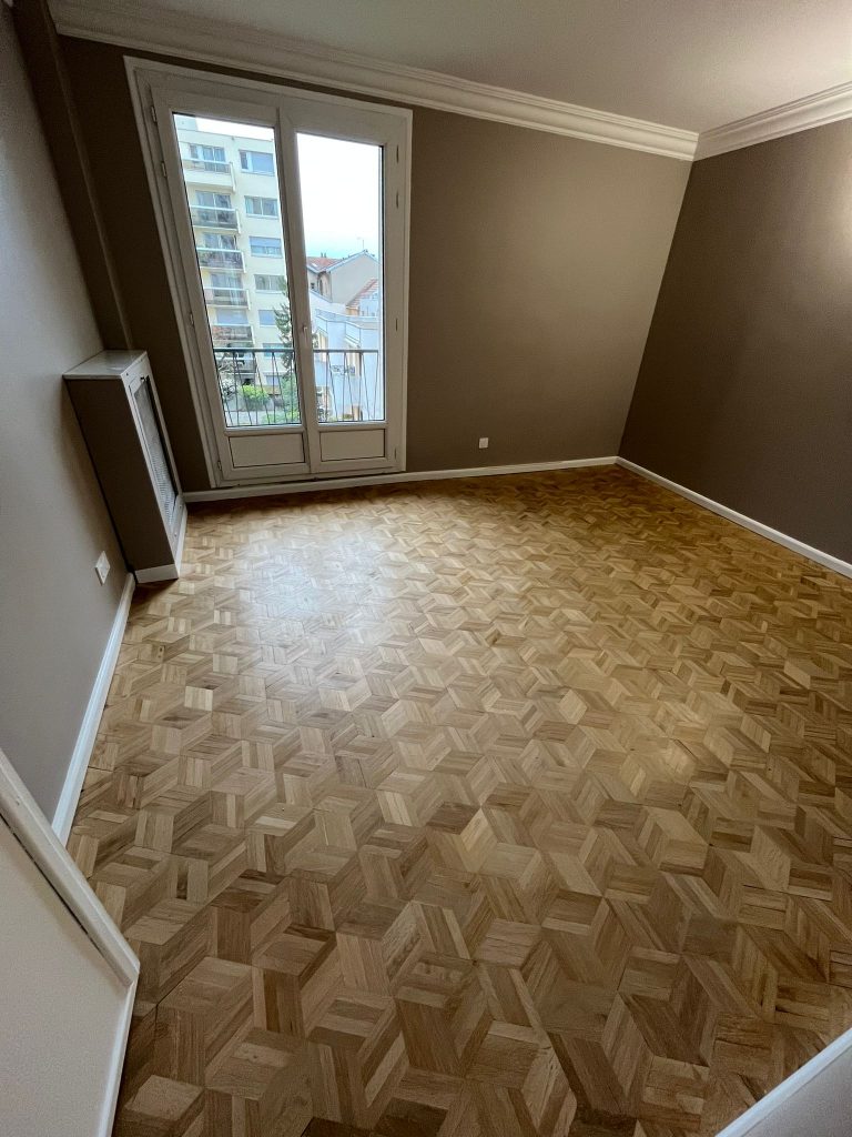 Colombes Cavell - chambre parquet mosaïque